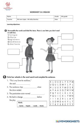 Worksheet 6th grade 3.0