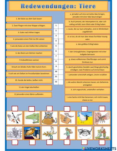 Tiere Redewendungen