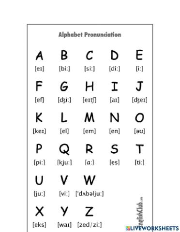 Alphabet pronunciation
