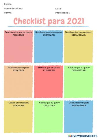 Checklist 2021