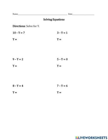Algebraic Subtraction 2