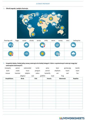 E8 U13 Świat przyrody Vocabulary