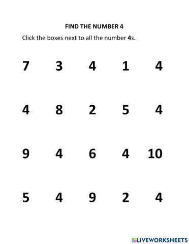 Find the Number 4