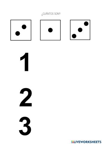 Conteo de números 1 al 3