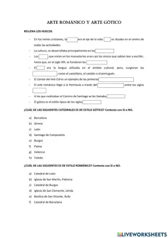 Arte románico y gótico