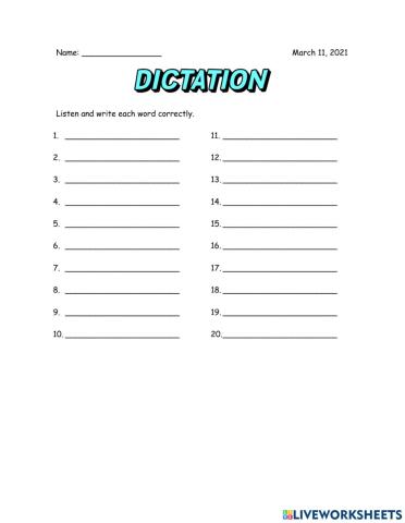 Dictation 2nd 03-11
