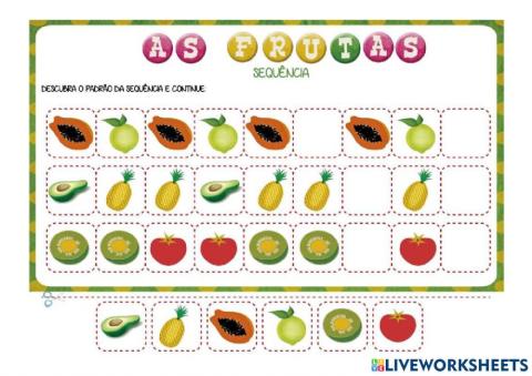 Sequência de frutas