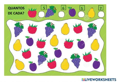 Quantas frutas de cada?