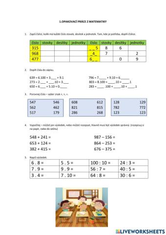 1.Opakovací písemná práce