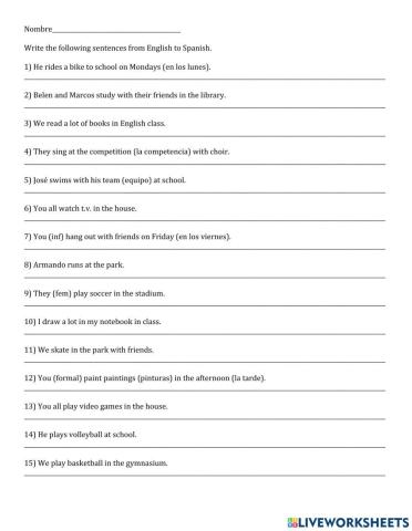 Pastiempos y actividades