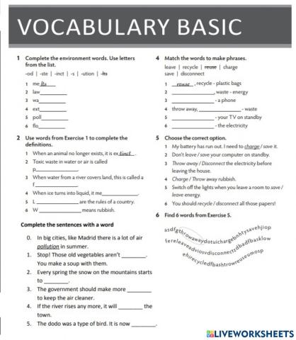 Making a difference Vocabulary