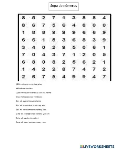 Lectura de Números de 4 Cifras