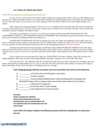 Public Art Venues and Events