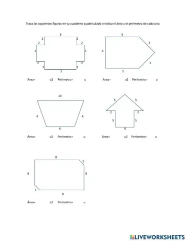Perímetro y área de figuras irregulares