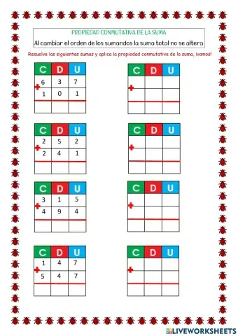 Propiedad Conmutativa de la Suma