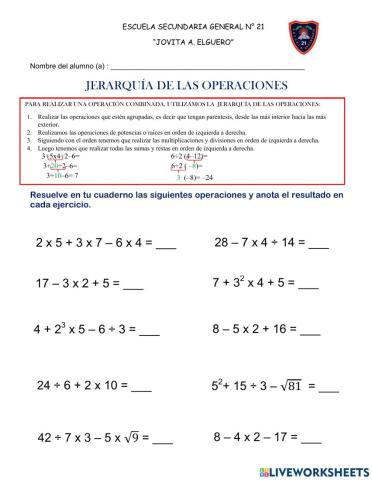 Jerarquía de las operaciones
