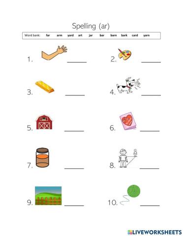 AR picture worksheet