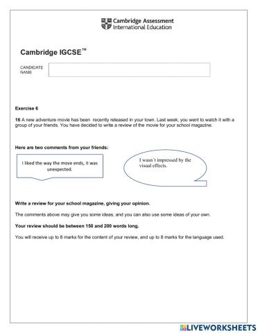 Igcse report writing