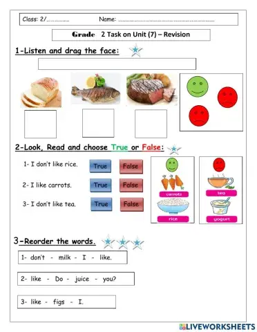 Grade 2 - Unit 7 Revision