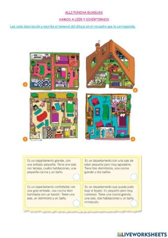 Lectura de  descripciones de casa