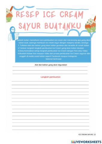 Membuat Ice Cream Sayur