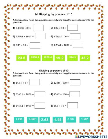 Multiplying and Dividing Decimals by Powers of 10