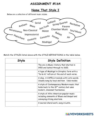 S6Advanced Higher music Name that style
