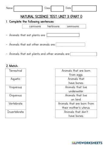 Mammals, birds, fish