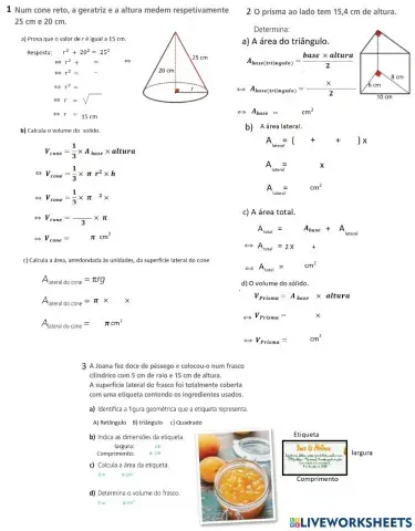 Áreas e volumes sólidos 1