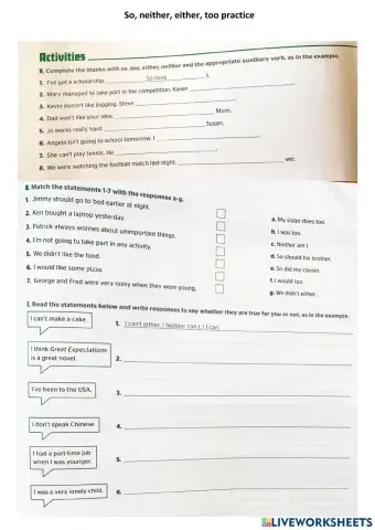 So, neither, too practice