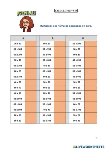 Multiplicar dos números acabados en ceros