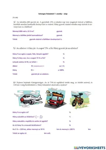 Szöveges --os feladatok