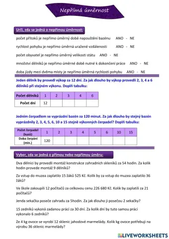 Nepřímá úměrnost 