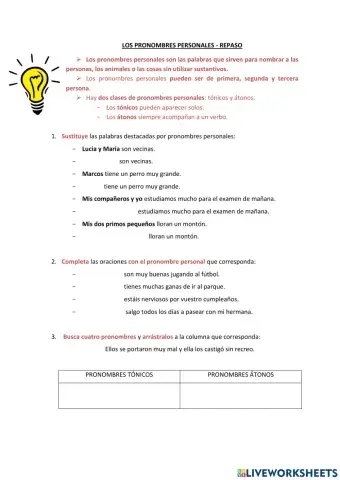 Pronombres Personales