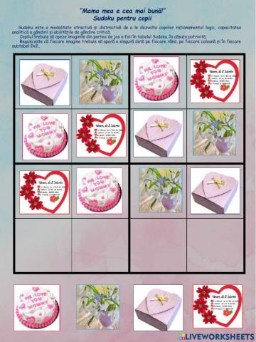 Mama mea e cea mai bună-Sudoku pentru copii