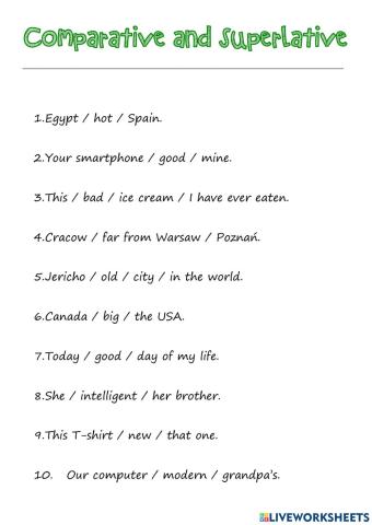 Comparative Superlative