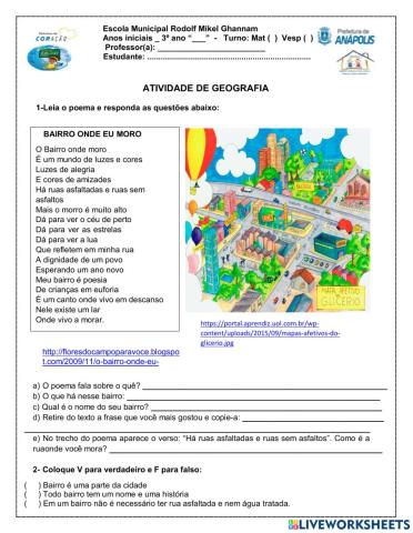 Atividade de geografia