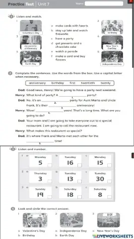 Practice test units 1-7