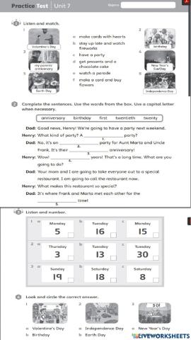 Practice test units 1-7