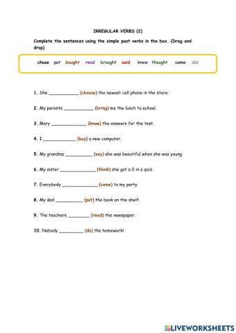 Irregular verbs 2