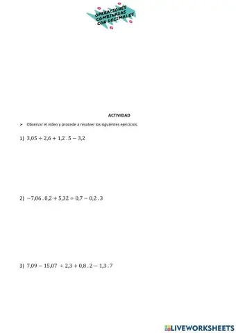 Operaciones con decimales