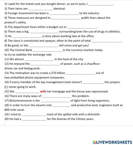 Vocabulary Fill in 3