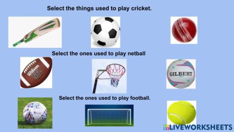 Things to play sports