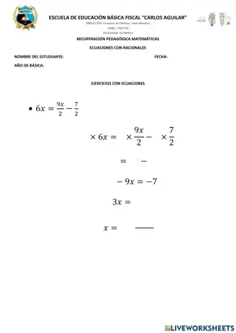 Ecuaciones con fracciones