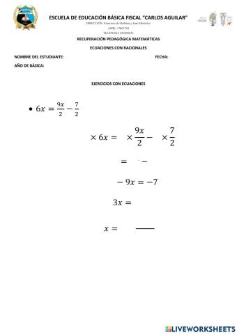 Ecuaciones con fracciones