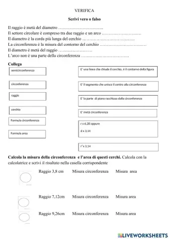 Circonferenza e cerchio