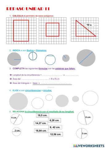 Repaso de áreas y perímetros