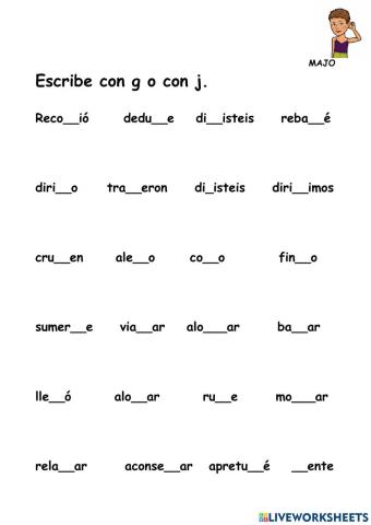 Verbos con j
