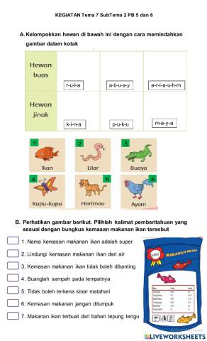 Kegiatan Tema 7 ST 2 Pembelajaran 5 dan 6