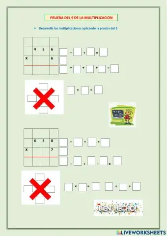 Prueba del 9 de la multiplicación